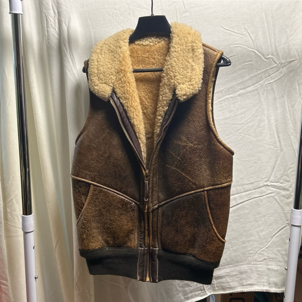 Highplan leather sheep vest
